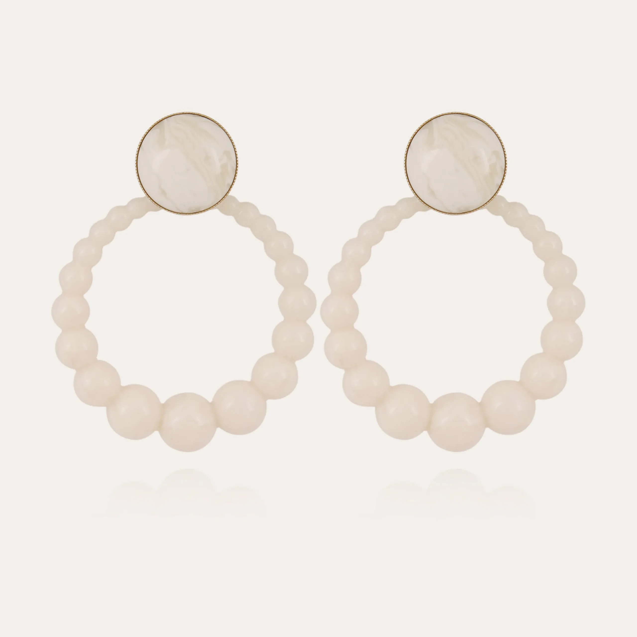 Boucles d'oreilles Andy grand modèle acétate - Blanc