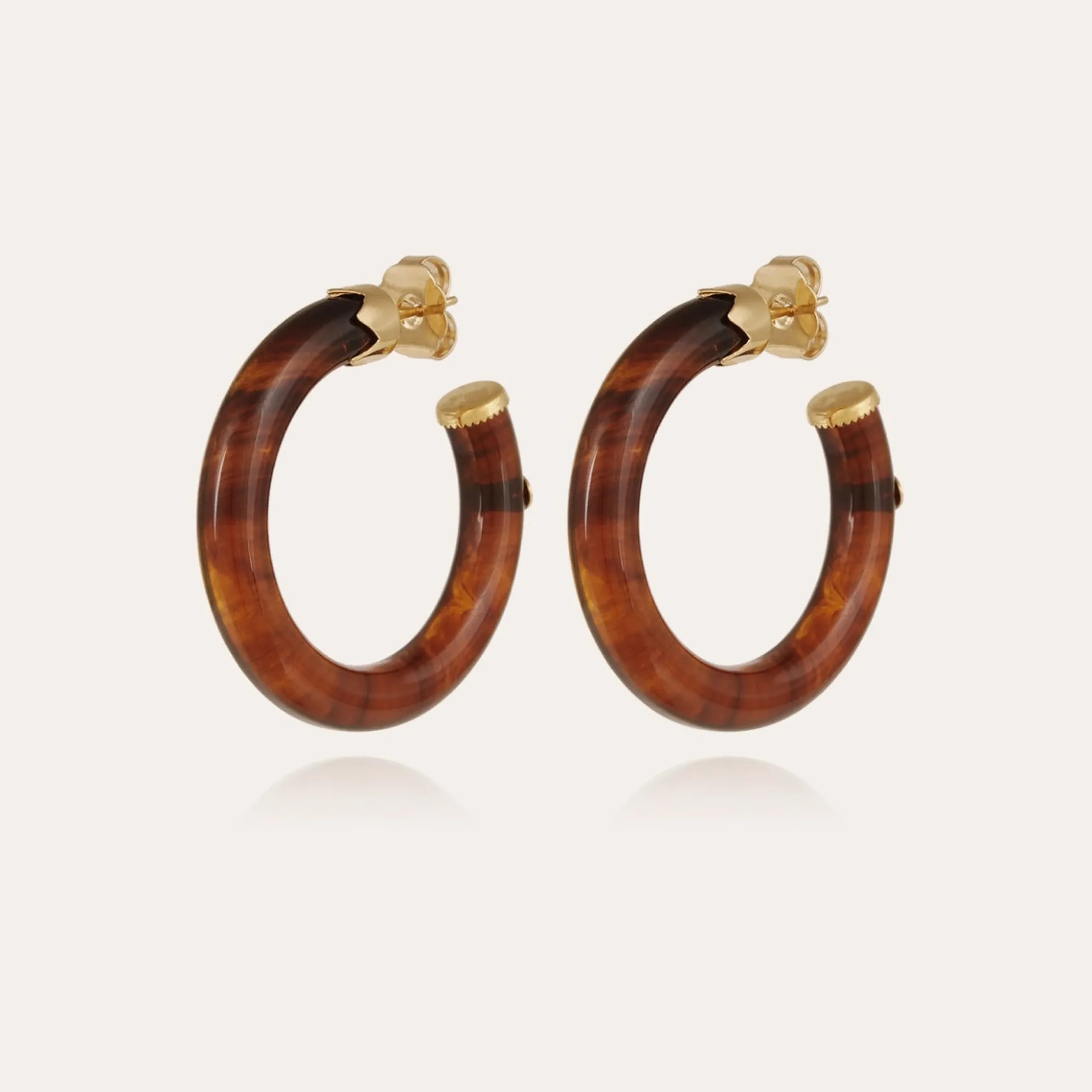 Boucles d'oreilles Caftan petit modèle acétate - Marron