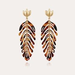 Boucles d'oreilles Cavallo acetate - Écaille