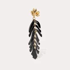 Boucles d'oreilles Cavallo acétate - Noir