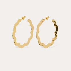 Boucles d'oreilles créoles Bolduc Flore petit modèle