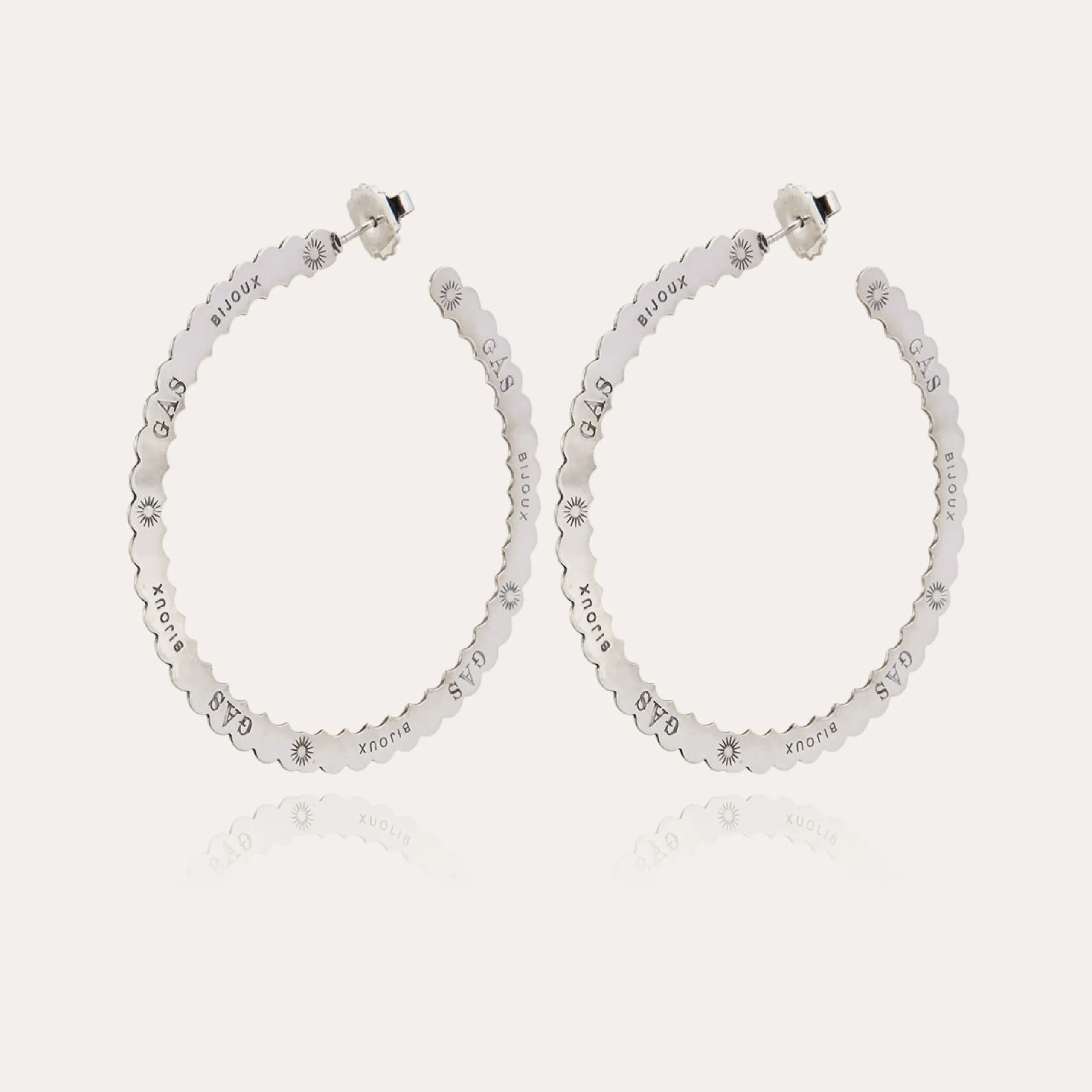 Boucles d'oreilles créoles Bolduc grand modèle