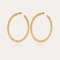 Boucles d'oreilles créoles Bolduc grand modèle