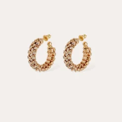 Boucles d'oreilles créoles Izilda strass mini