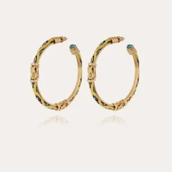 Boucles d'oreilles créoles Lima cabochons