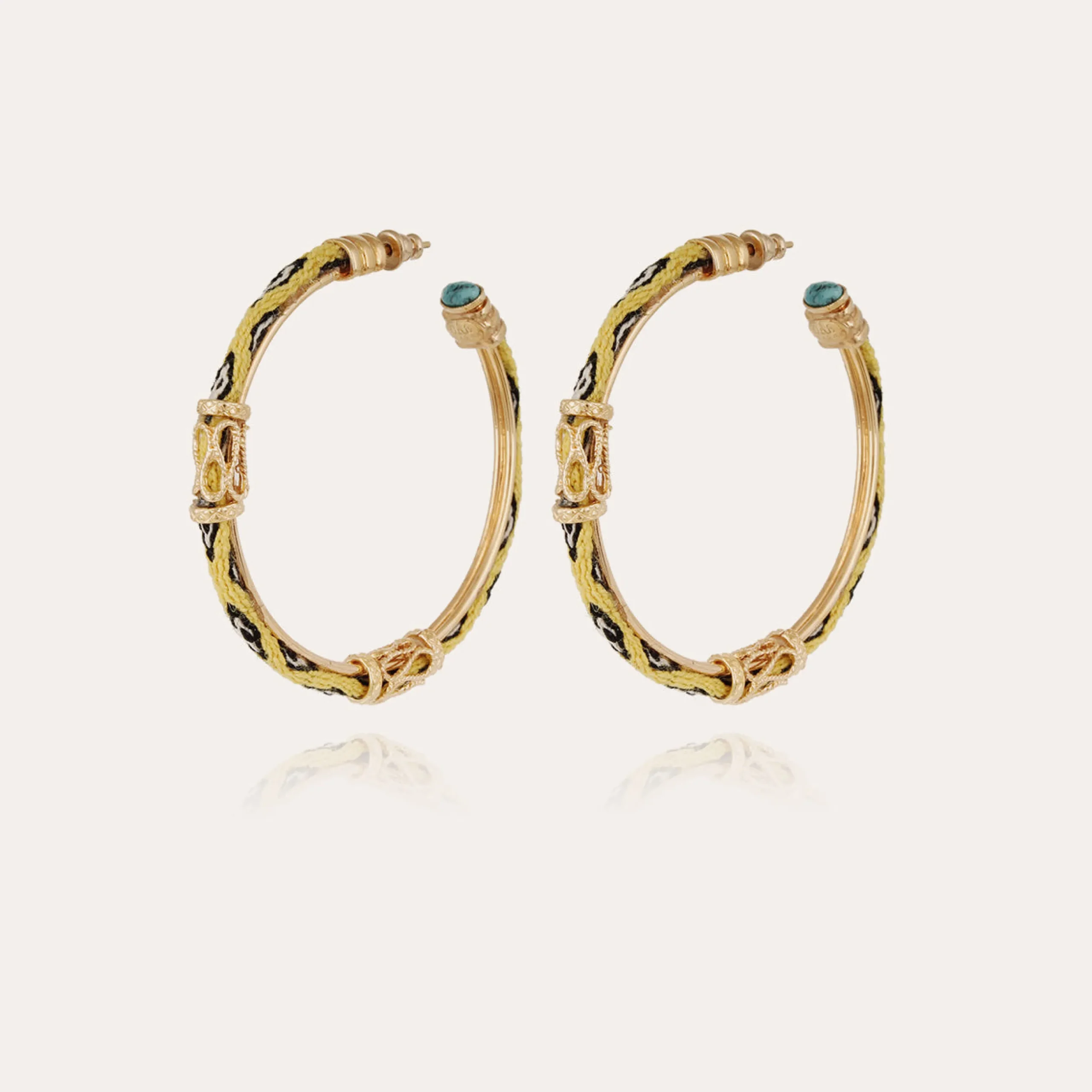 Boucles d'oreilles créoles Lima cabochons