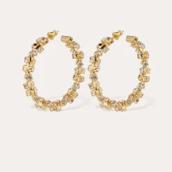Boucles d'oreilles créoles Trévise strass