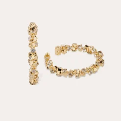 Boucles d'oreilles créoles Trévise strass