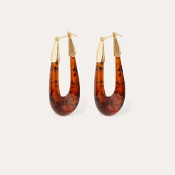 Boucles d'oreilles Écume acétate - Écaille