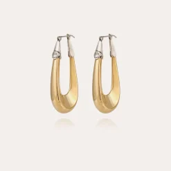 Boucles d'oreilles Écume grand modèle bicolore