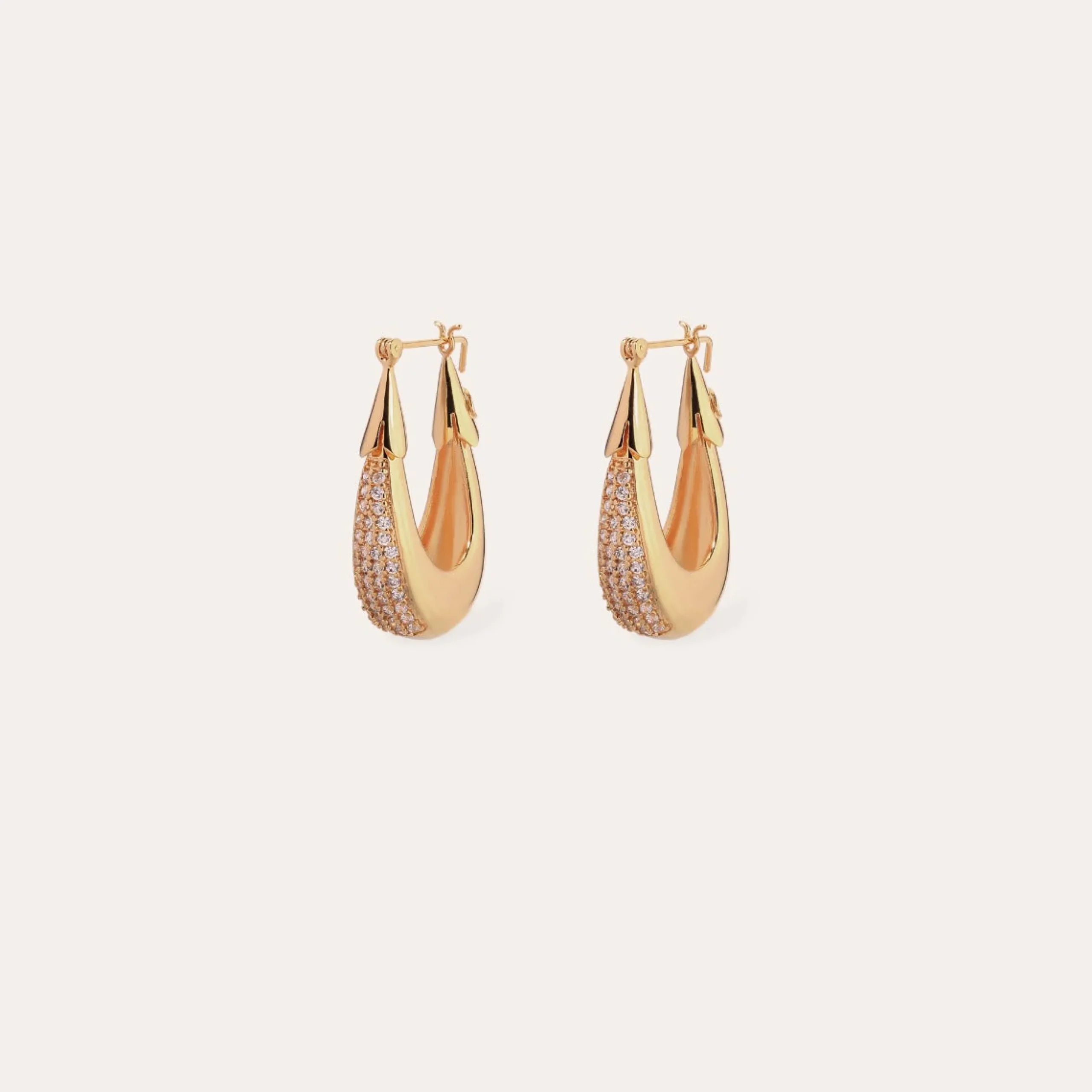 Boucles d'oreilles Écume petit modèle - Zircone