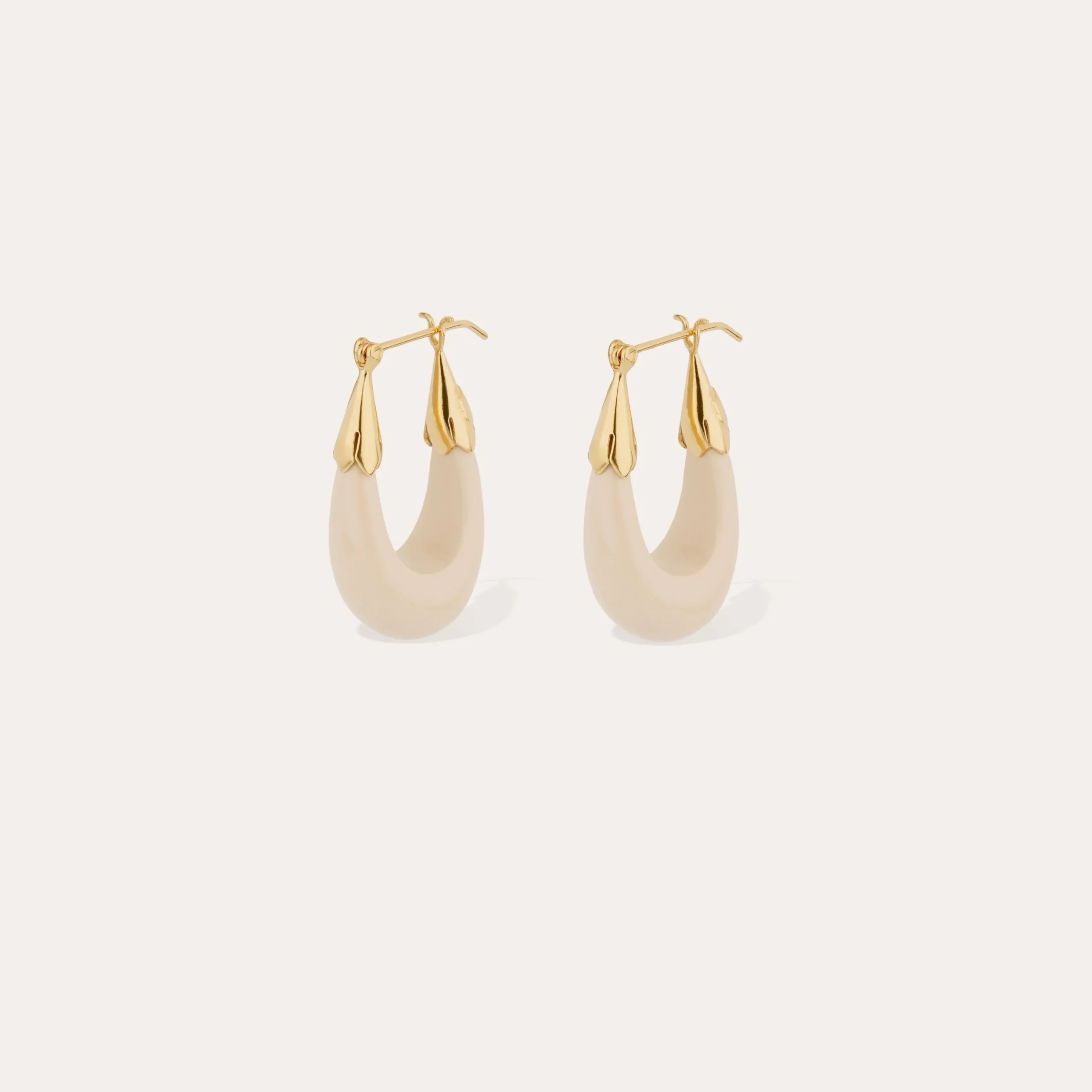 Boucles d'oreilles Écume petit modèle acétate - Ivoire