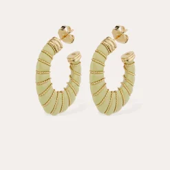 Boucles d'oreilles Cyclade grand modèle - Vert Amande