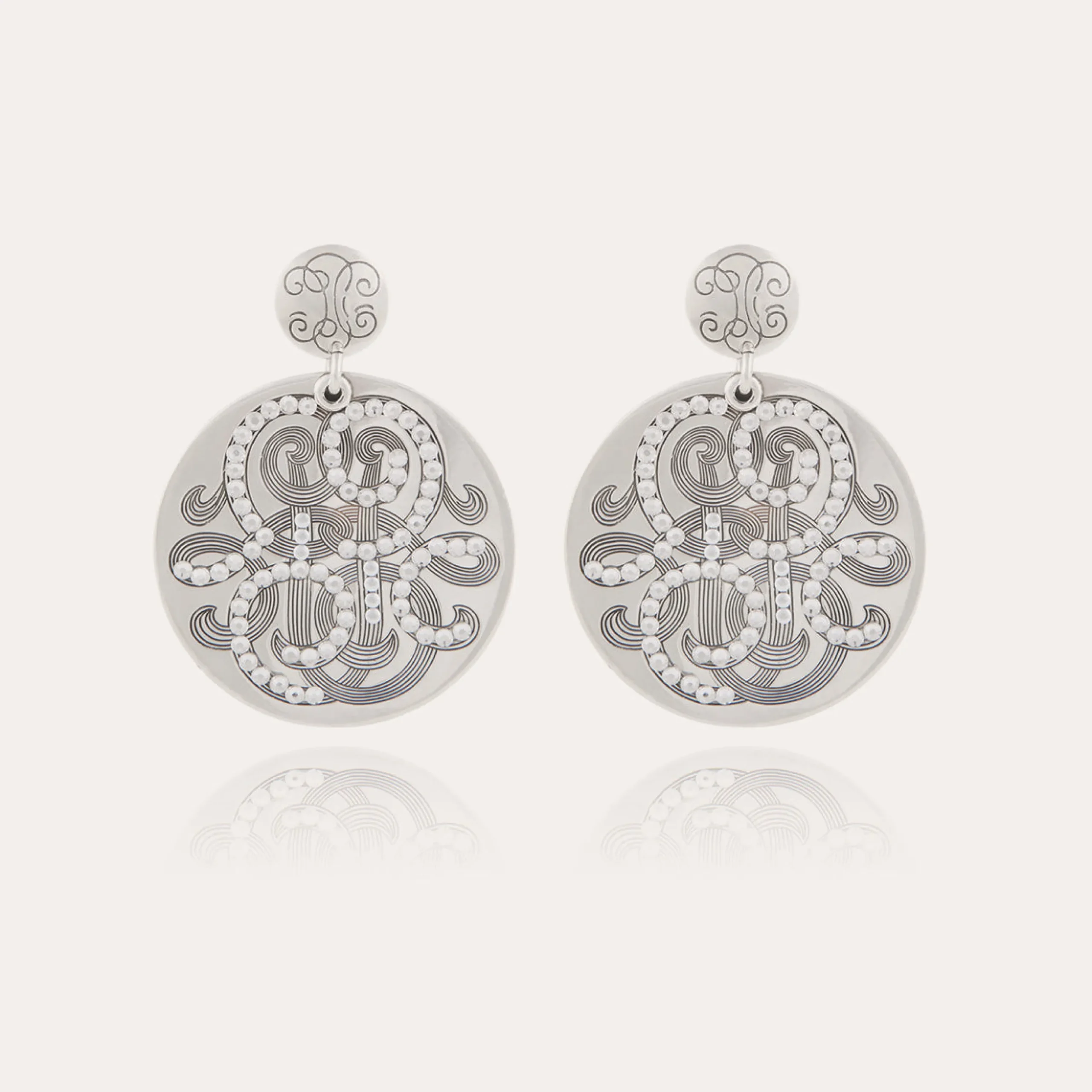 Boucles d'oreilles Diva strass grand modèle