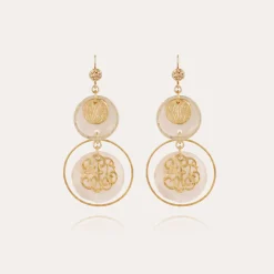 Boucles d'oreilles Idylle petit modèle - Nacre blanche