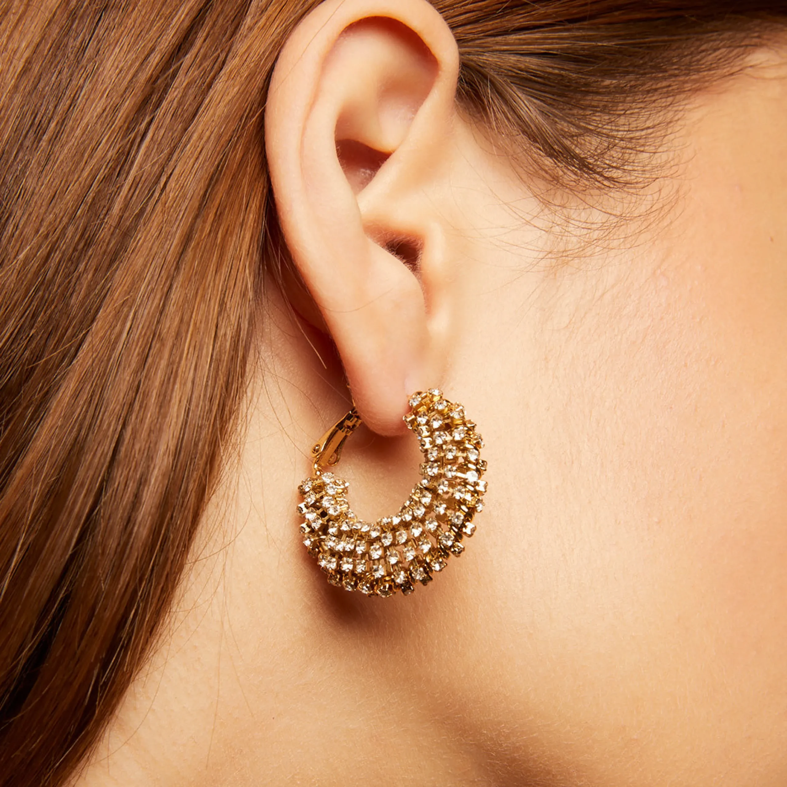Boucles d'oreilles Izzia strass petit modèle
