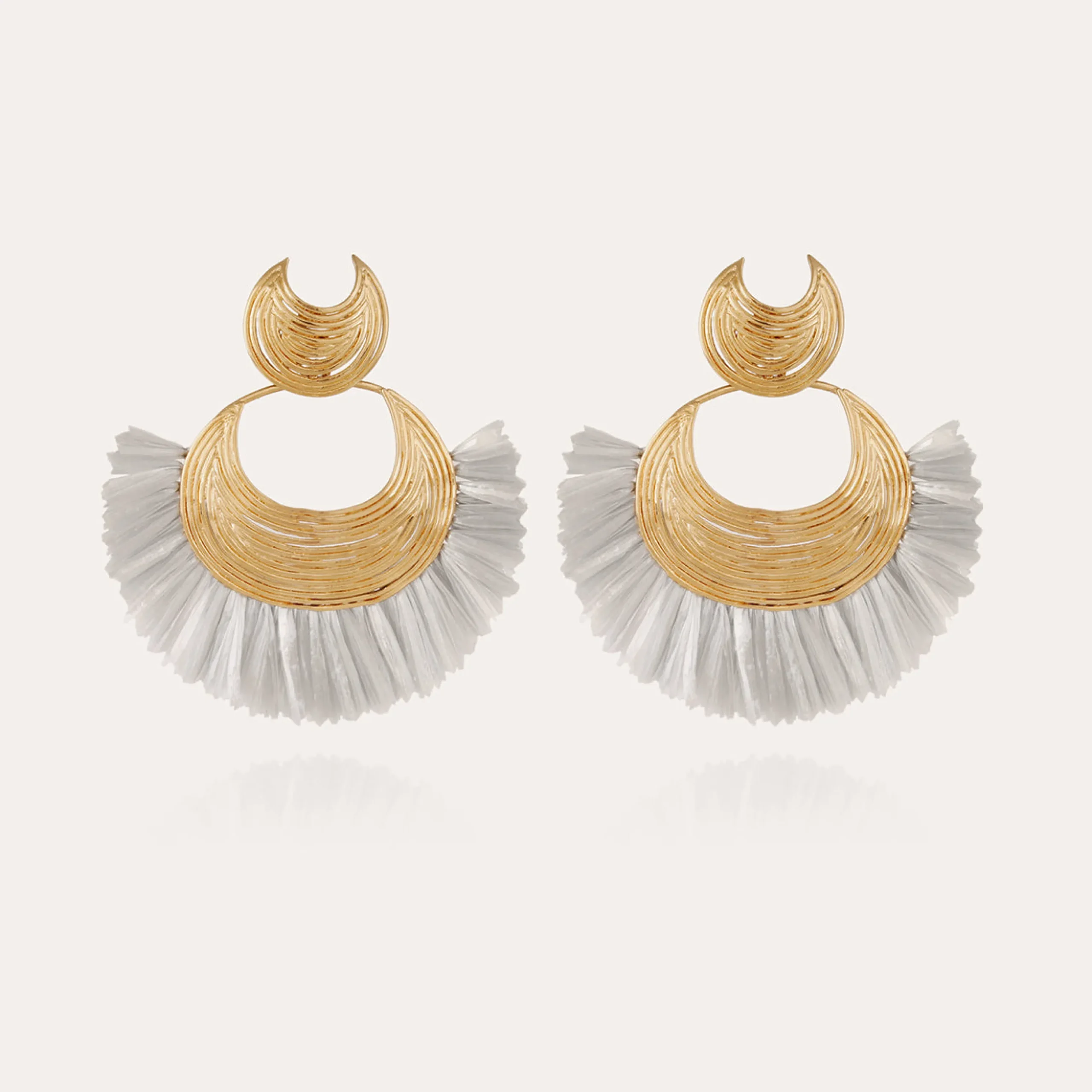 Boucles d'oreilles Luna Wave raphia