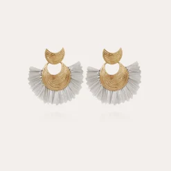 Boucles d'oreilles Luna Wave raphia mini