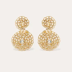 Boucles d'oreilles Onde Gourmette strass petit modèle