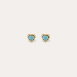 Boucles d'oreilles puce Amore - Turquoise