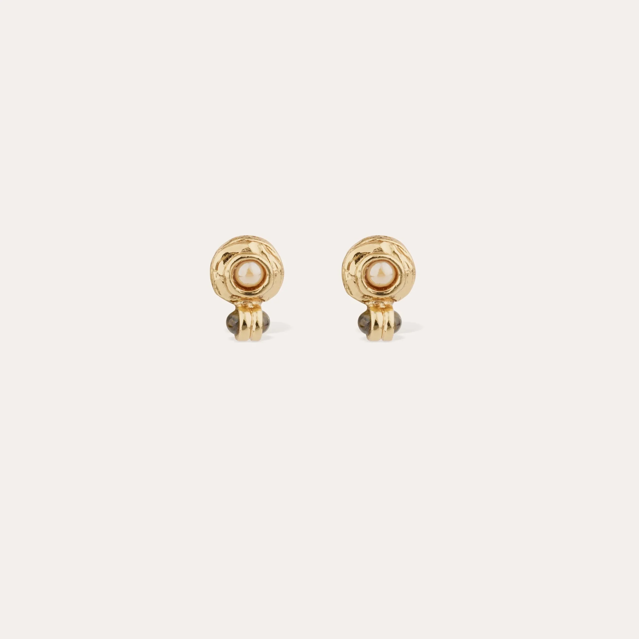 Boucles d'oreilles puces Amarante cabochons mini