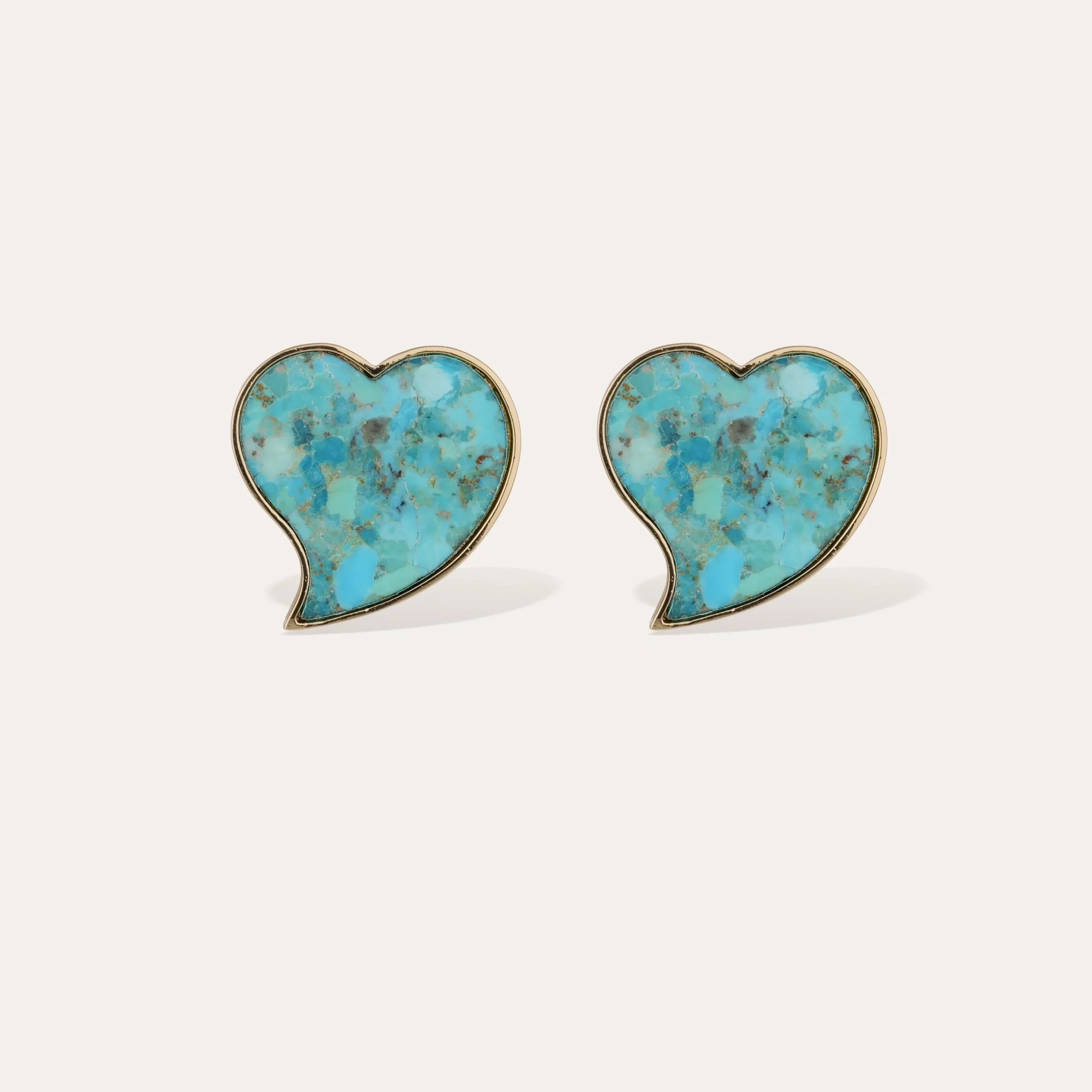 Boucles d'oreilles puces grand modèle Mirage - Turquoise
