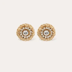 Boucles d'oreilles puces Léonie strass