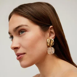 Boucles d'oreilles Rainbow Square - Cristal de roche