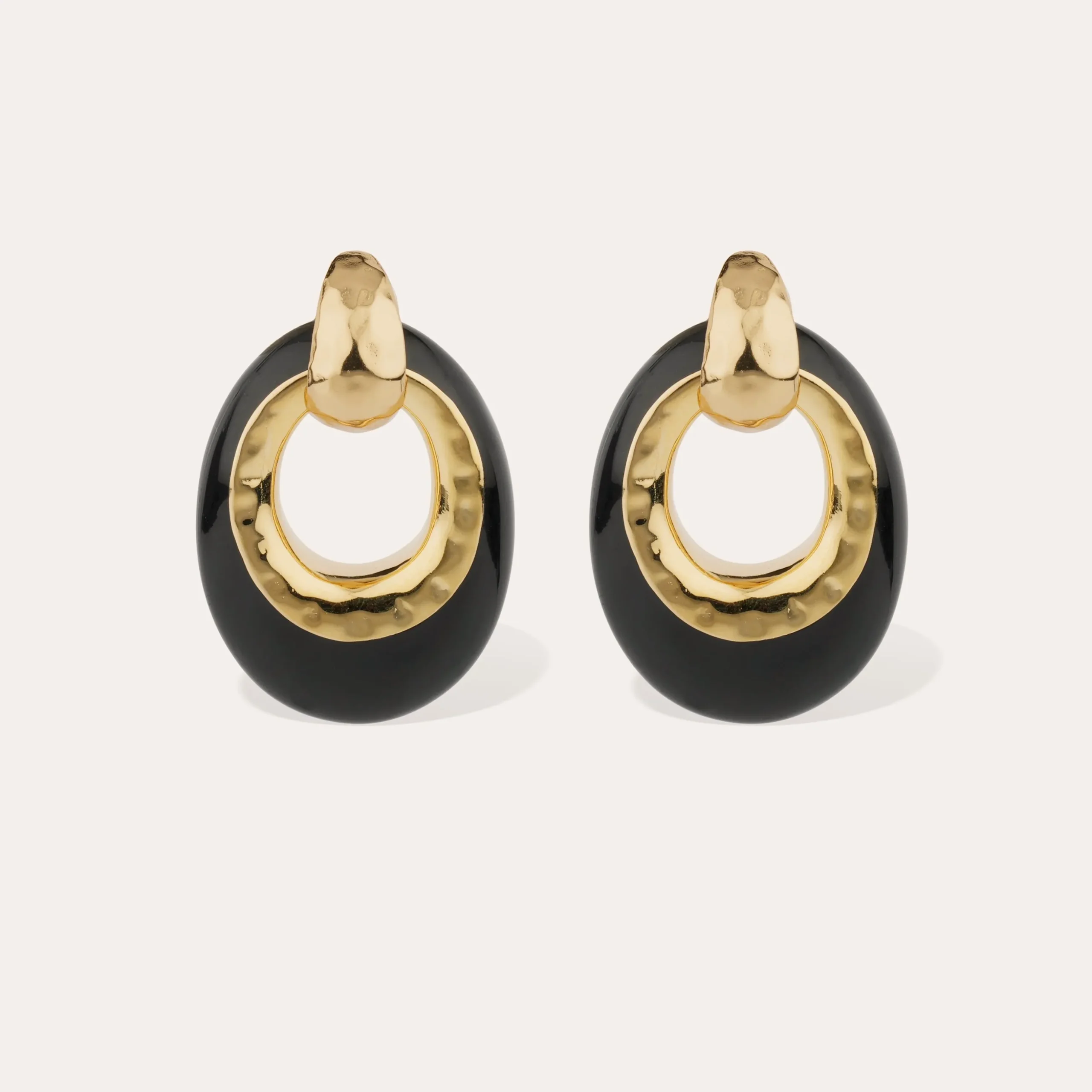 Boucles d'oreilles Selva grand modèle acetate - Noir