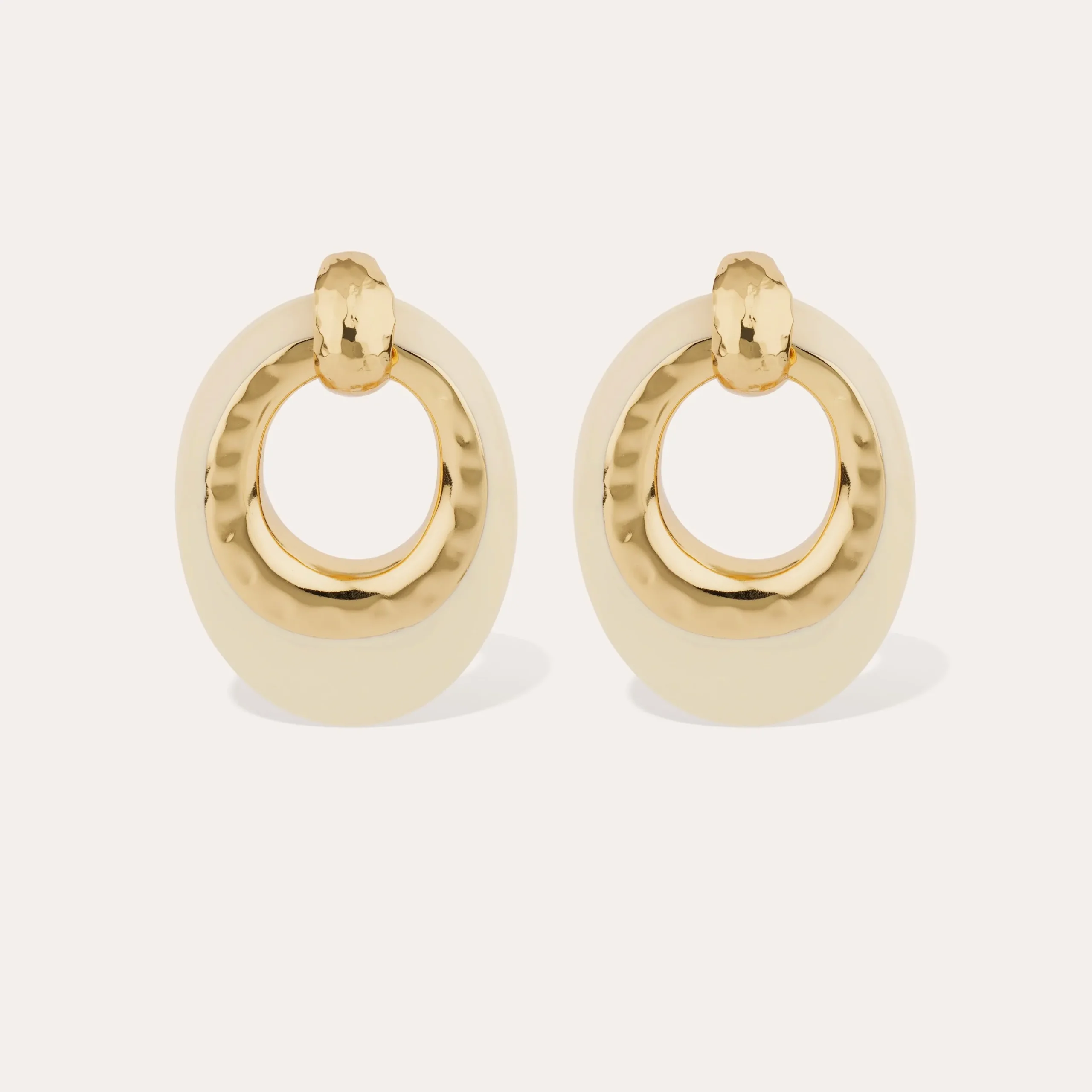 Boucles d'oreilles Selva grand modèle acétate - Ivoire