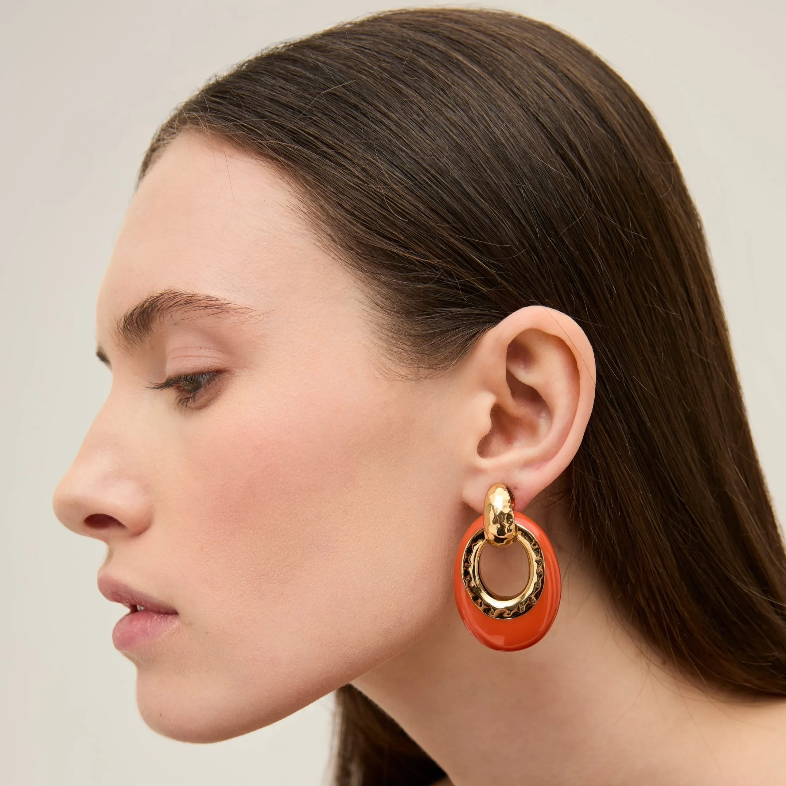 Boucles d'oreilles Selva petit modèle acetate - Corail