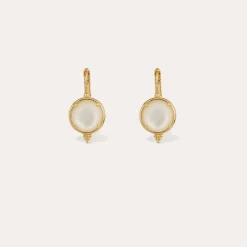Boucles d'oreilles Serti nacre - Nacre blanche