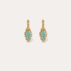 Boucles d'oreilles Serti Talisman - Amazonite