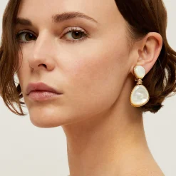 Boucles d'oreilles Silia - Nacre blanche