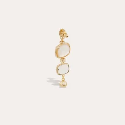 Boucles d'oreilles Silène petit modèle - Nacre blanche & Cristal