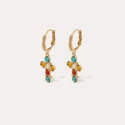 Boucles d'oreilles Tao Cruzita - Cornaline & Turquoise