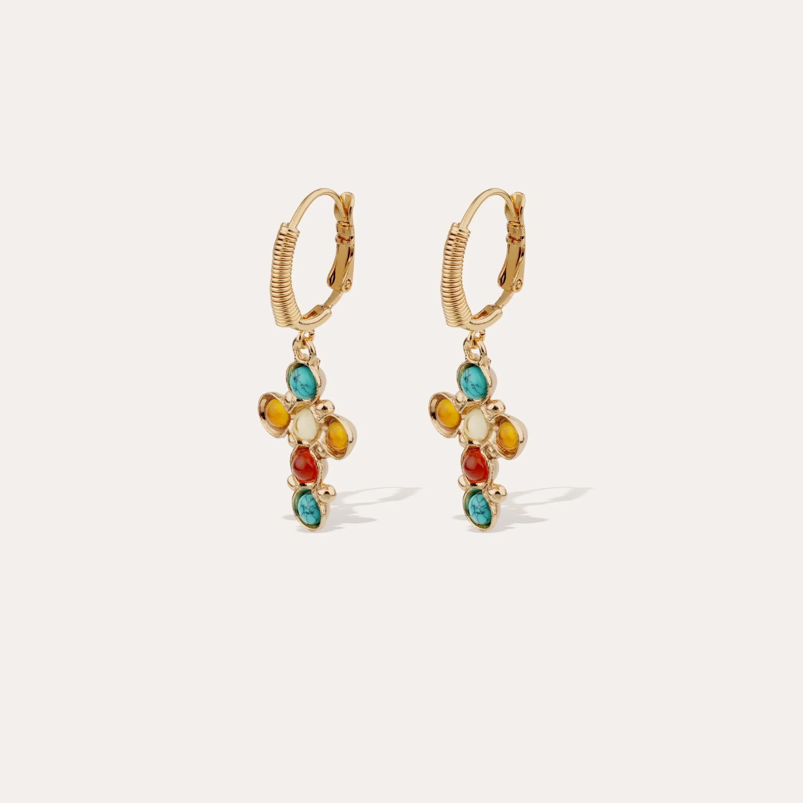 Boucles d'oreilles Tao Cruzita - Cornaline & Turquoise