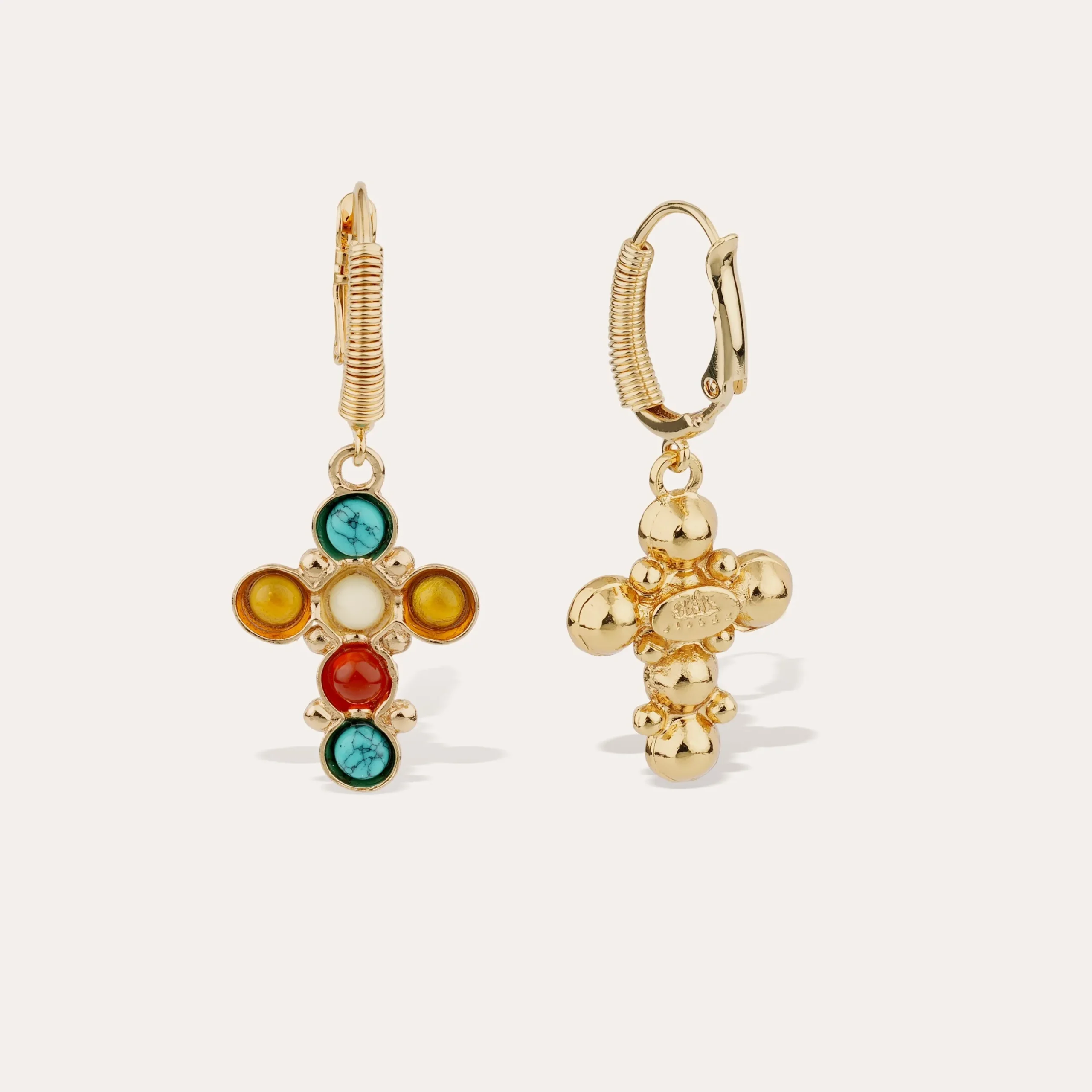Boucles d'oreilles Tao Cruzita - Cornaline & Turquoise