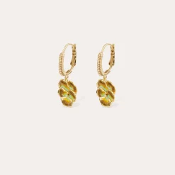 Boucles d'oreilles Tao Pensée émail