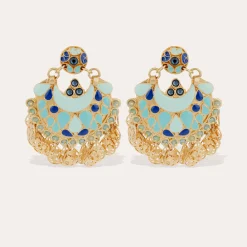 Boucles d'oreilles Éventail émail