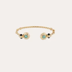 Bracelet jonc Amarante torsade mini - Turquoise