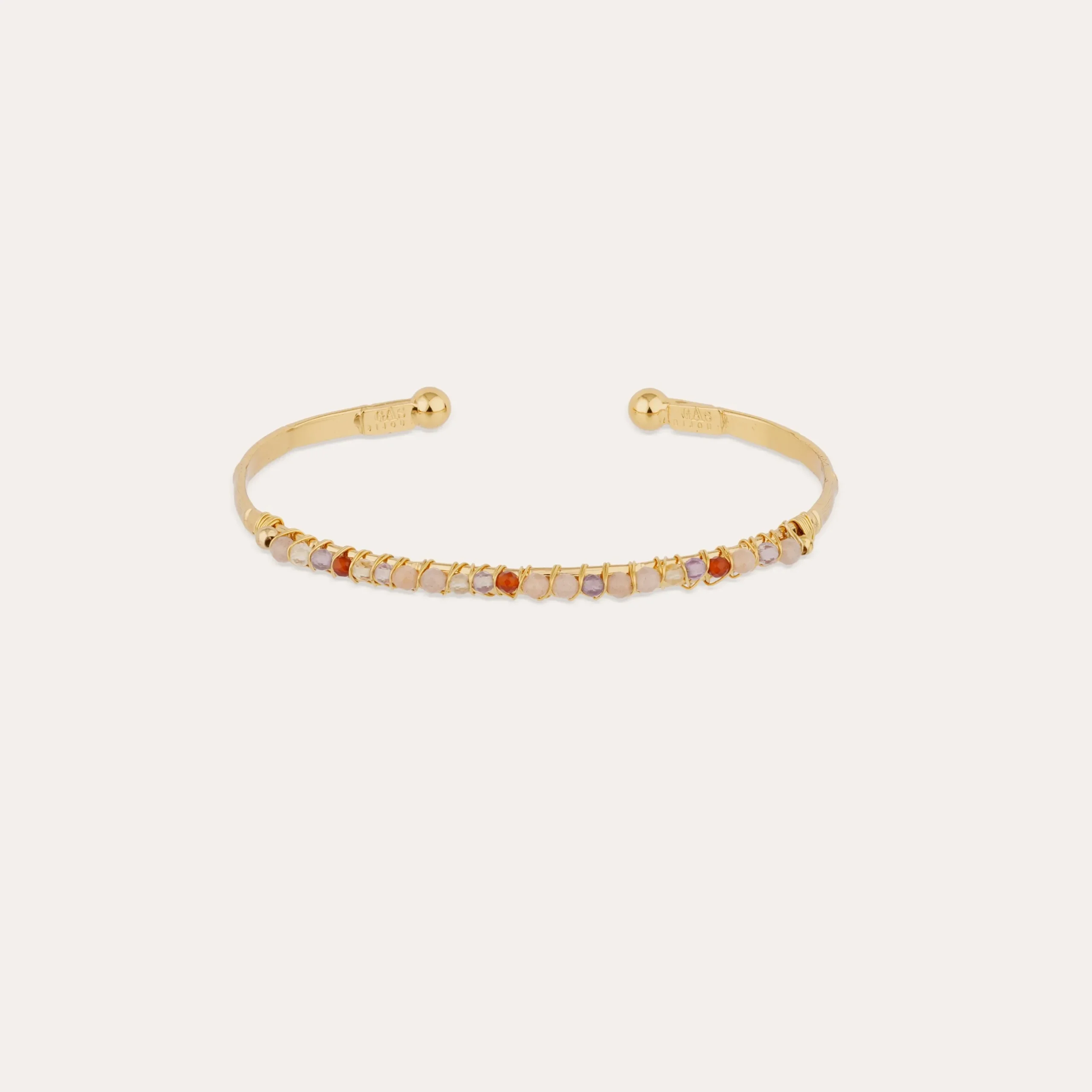 Bracelet Lyre jonc petit modèle - Améthyste & Labradorite