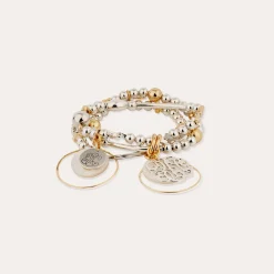 Bracelet Merlin Idylle bicolore - Nacre blanche