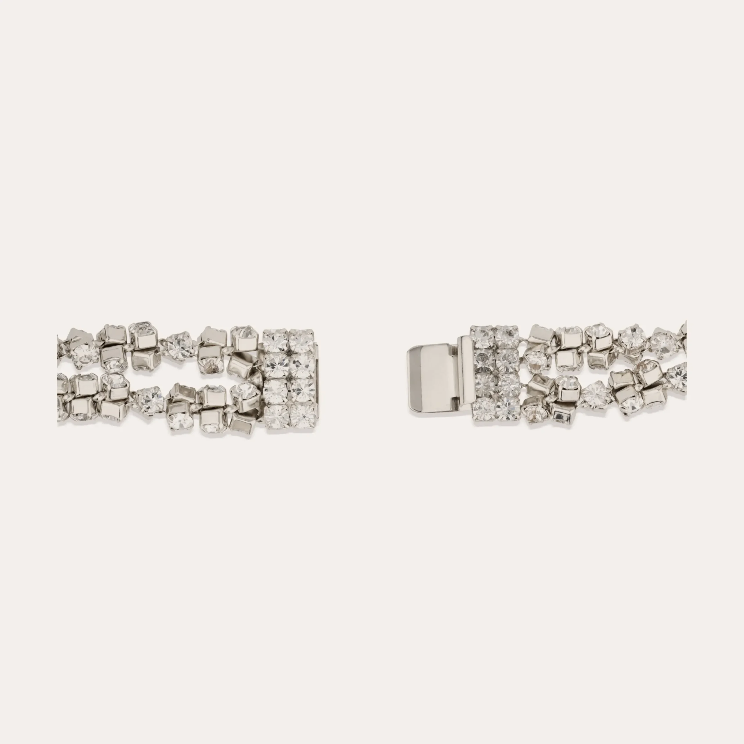 Bracelet Trevise double finition rhodium