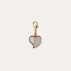Charms pendant Mirage Coeur petit modèle - Nacre Blanche