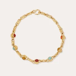 Collier Amarante cabochons multi - Cornaline & Turquoise