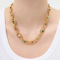 Collier Carthage - Malachite, Améthyste & Amazonite
