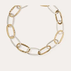 Collier Maille Ovale grand modèle bicolore
