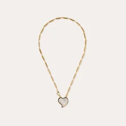Collier Mirage Coeur petit modèle - Nacre blanche