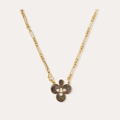 Collier Mirage Trèfle - Nacre grise